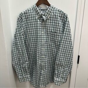 Croft & Barrow Mens Long Sleeve Button Down Shirt Green Plaid Size XL